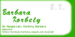 barbara korbely business card